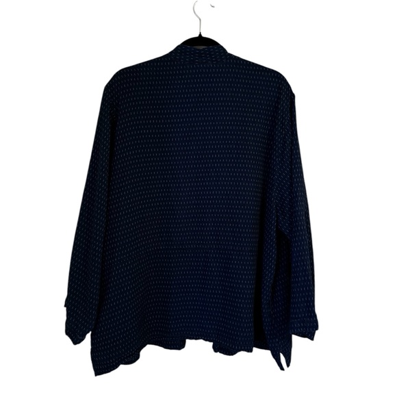 Pure Jill Indigo Open Front Kimono Jacket Women’s XL Blue Textured Cotton Blend - Picture 7 of 9